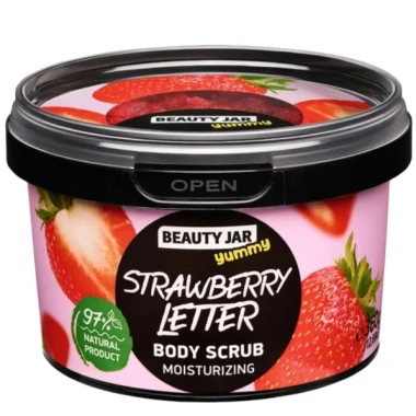 BEAUTY JAR Yummy Strawberry Letter tělový peeling 360 g