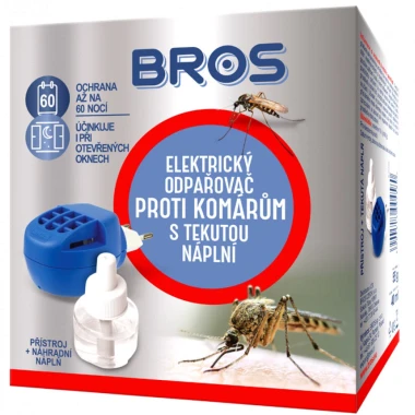 Bros elektrický odpařovač proti komárům + tekutá náplň 60 nocí