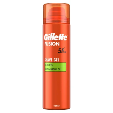 Gillette Fusion Gel na holení Sensitive s mandlovým olejem 200 ml