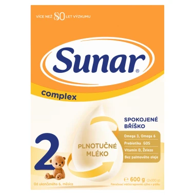 Sunar Complex 2 pokračovací kojenecké mléko 600 g