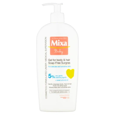 MIXA Baby vyživující mycí gel a šampon pro děti na tělo a vlásky 400ml