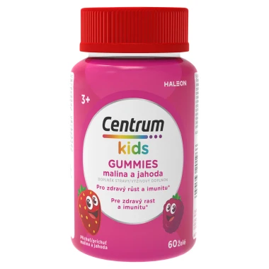 Centrum Kids Gummies malina a jahoda doplněk stravy 60 ks 120g
