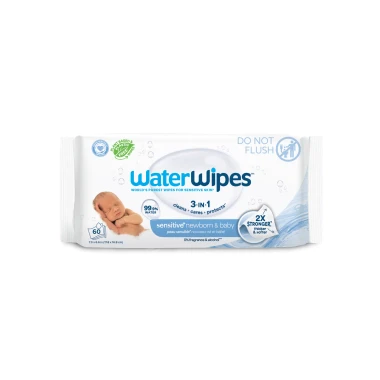 WATERWIPES Vlhčené ubrousky bez obsahu plastů 60 ks