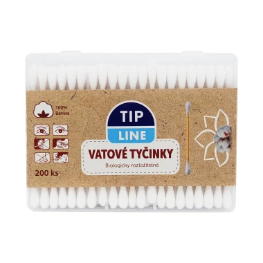 Tip Line Vatové tyčinky bambusové v krabičce 200 ks