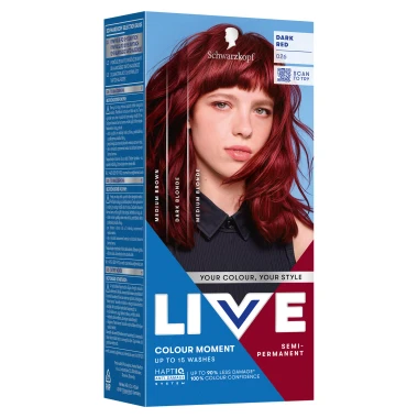 Schwarzkopf Live Ultra Brights semi-permanentní barva na vlasy 026 Temná červená 50ml