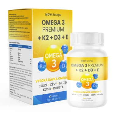 MOVit Omega 3 PREMIUM+K2+D3+E 90 tobolek