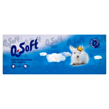 Q-Soft Papírové kapesníčky 4vrstvé 10 x 10 ks