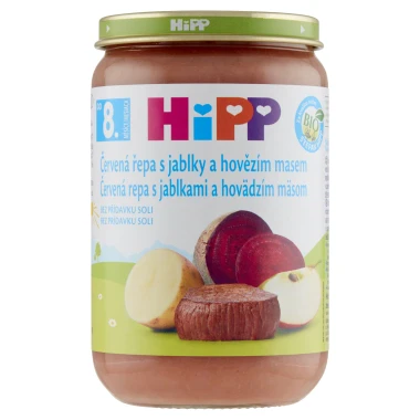 HiPP BIO červená řepa s jablky a hovězím masem 220 g