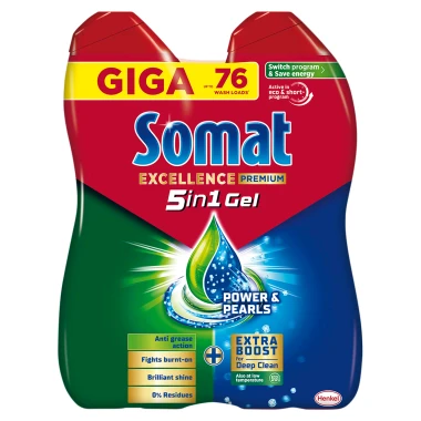Somat Excellence Premium 5in1 přípravek na mytí nádobí v myčce 2 x 684 ml