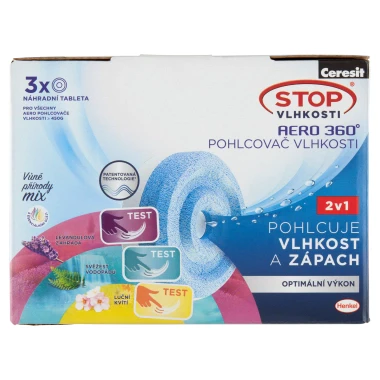 Ceresit Stop Vlhkosti Aero 360° náhradní tablety vůně přírody mix 3 x 450 g