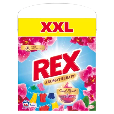 REX Prací prášek na barevné prádlo Aromatherapy Orchid Color BOX 54 PD