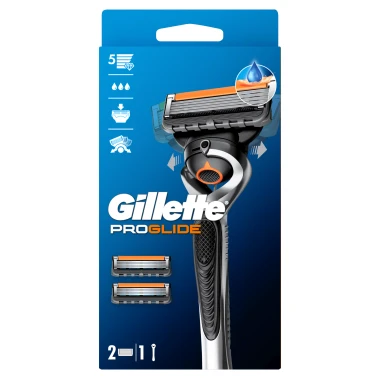 Gillette ProGlide Pánský holicí strojek + 2 náhradní holicí hlavice, 5 břitů