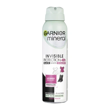 Garnier Invisible Mineral Black White Colors  antiperspirant ve spreji 150 ml