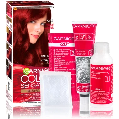 Garnier Color Sensation Permanentní barva na vlasy 5.62 granátově červená, 60+40+10ml