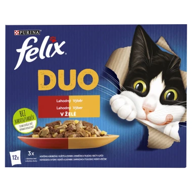 Felix Fantastic DUO kuře a ledvinky, hovězí a drůbeží, krůta a játra, jehněčí a telecí 12 x 85g
