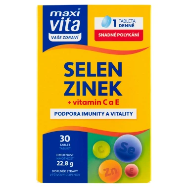 Maxi Vita Vaše Zdraví Selen zinek + vitamin C a E 30 tablet 22,8g