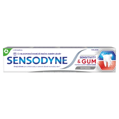 Sensodyne Sensitivity & Gum Whitening Zubní pasta s fluoridem 75 ml