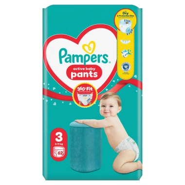 Pampers Active Baby Pants, vel. 3, 62 ks