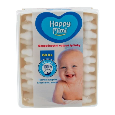 Happy Mimi Bezpečnostní vatové tyčinky 60ks