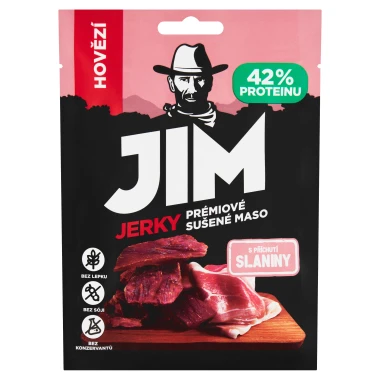 Jim Jerky Prémiové sušené maso hovězí s příchutí slaniny 23g