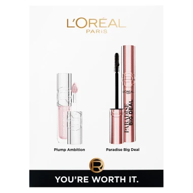 L'Oréal Paris Dárková sada Make-up box XM25, 1x černá řasenka, 1x olejový lesk na rty