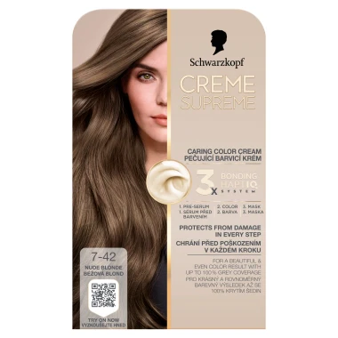 Schwarzkopf Creme Supreme Barva na vlasy 7-42 Béžová blond