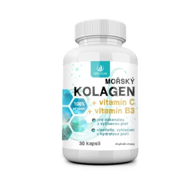 Allnature Mořský kolagen + vit. C + vit B3 30 kapslí