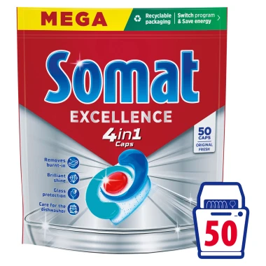 Somat Excellence 4in1 kapsle do myčky nádobí 50 ks