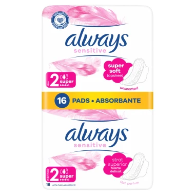 Always Platinum Super hygienické vložky s křidélky 16 ks