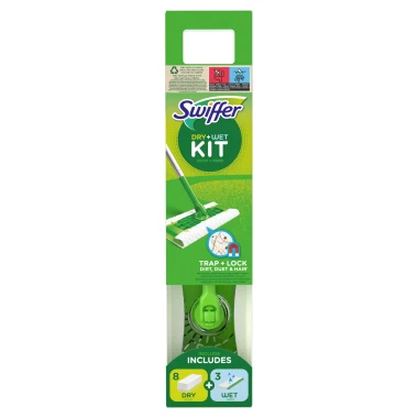 Swiffer Dry Startovací Sada: 1 mop, 8 prachovek a 3 vlhčené ubrousky