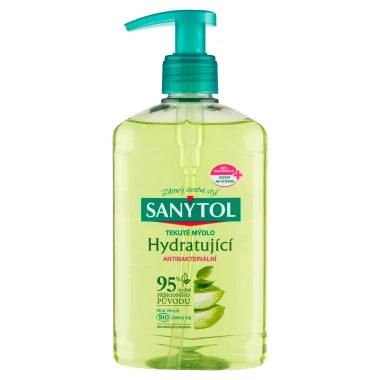 Sanytol Tekuté mýdlo dezinfekční hydratující Aloe vera & zelený čaj 250 ml