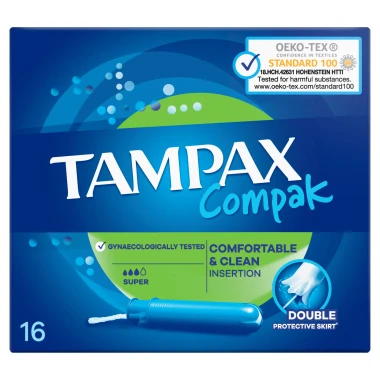 Tampax Compak Super Tampony s aplikátorem 16 ks