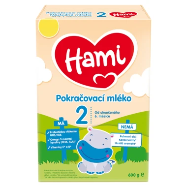 Hami 2 pokračovací mléko od uk. 6. měsíce 600g