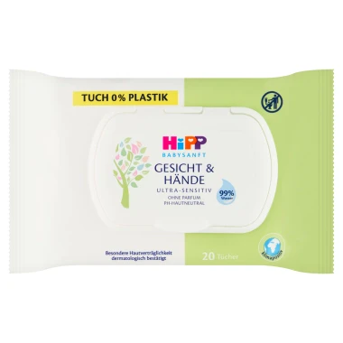 HiPP Babysanft Ultra Sensitive obličej & ruce 20 ks