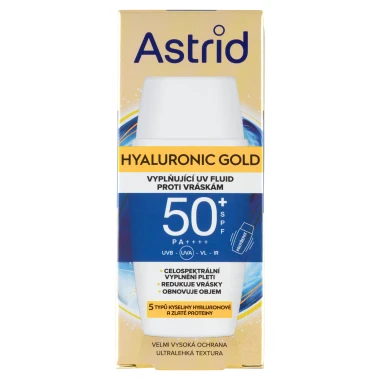 Astrid Hyaluronic Gold vyplňující UV fluid proti vráskám SPF 50+ 50ml