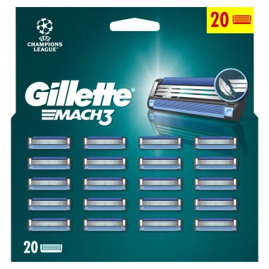 Gillette Mach3 UEFA Champions League Special Edition Náhradní holicí hlavice pro muže 20 ks