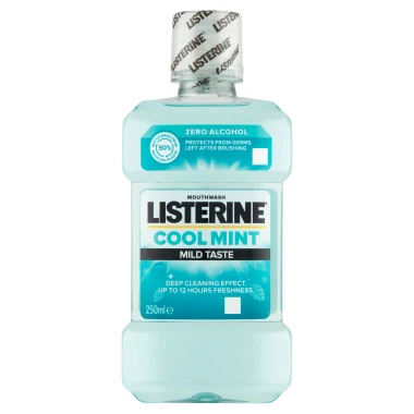 Listerine Cool Mint Mild Taste Ústní voda bez alkoholu 250 ml
