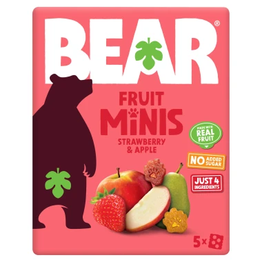 BEAR Fruit Minis jahoda a jablko 5 x 20 g
