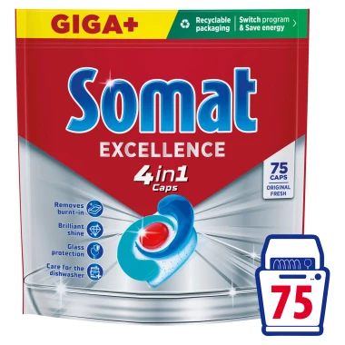Somat Excellence 4in1 kapsle do myčky nádobí 75 ks