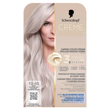 Schwarzkopf Creme Supreme Barva na vlasy 10-55 Chladná stříbrná blond