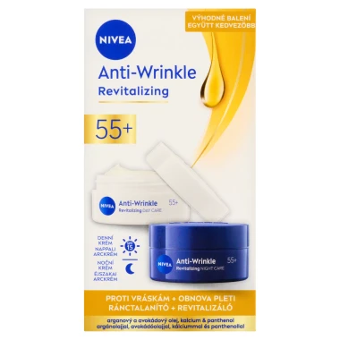 Nivea obnovující denní a noční krém proti vráskám 55+ 2 x 50 ml