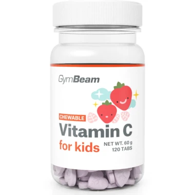 GymBeam vitamin C na cucání pro děti jahoda 120 tablet