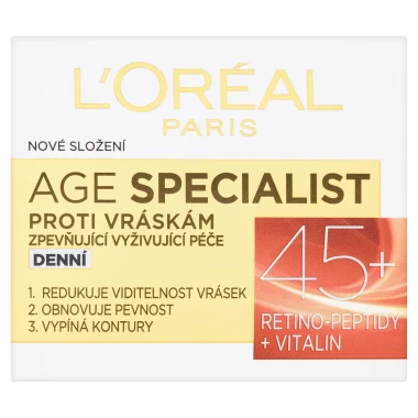 L'Oréal Paris Age Specialist 45+ zpevňující vyživující péče proti vráskám denní 50 ml