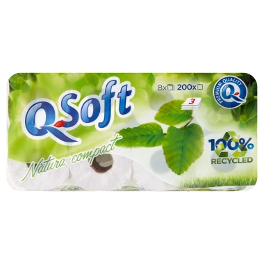 Q-Soft Toaletní papír Natura compact 3vrstvý 8 ks
