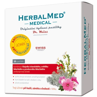 HerbalMed MEDICAL Originální bylinné pastilky 20 ks
