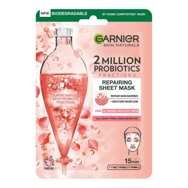 Garnier Skin Naturals regenerační textilní maska s probiotickými frakcemi, 22 g