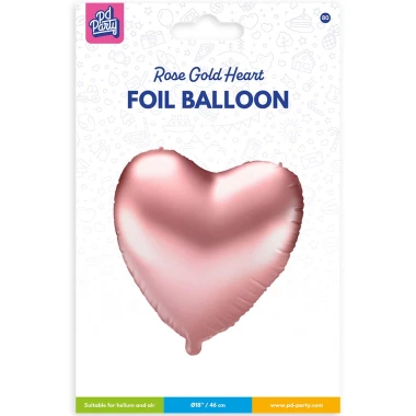 PD Fóliový balónek srdce růžové metalické 46 cm