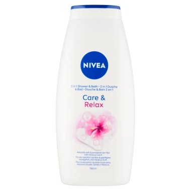 Nivea Care & Relax Pečující sprchový gel a pěna do koupele 2 v 1 750ml