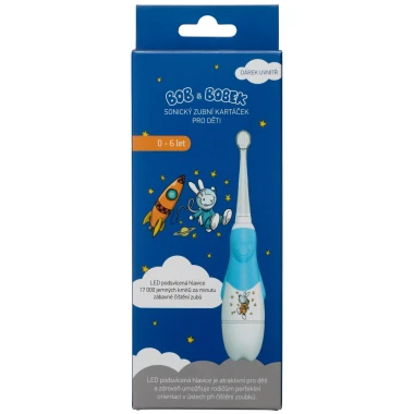 Bob a Bobek baby sonický dětský kartáček s kosmonautem - Blue with astronaut