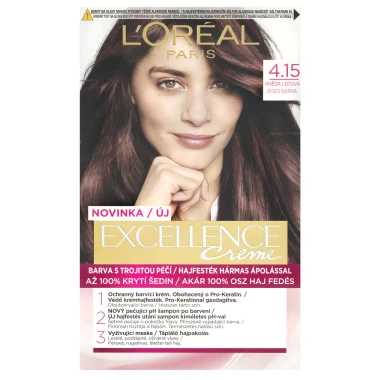 L'Oréal Paris Excellence Créme permanentní barva na vlasy 4.15 hnědá ledová,72+48+12+60 ml